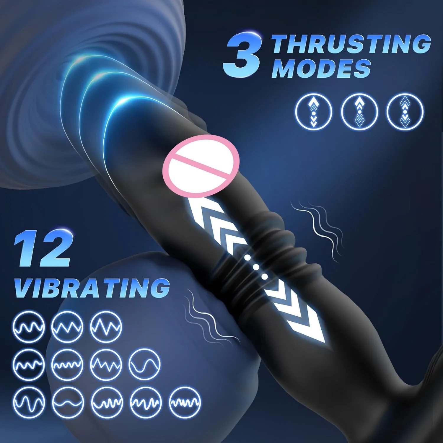 3 in 1 Anal Vibrator for Men Wireless Remote Dildo Thrusting Vibrating Prostate Massager Delay Ejaculation Lock Ring Sex Toys