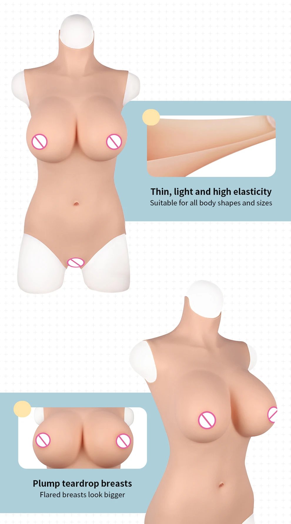 ONEFENG Silicone Boobs Meme Vagina Triangle Body Suit for Crossdresser Drag Queen Breast Form Buttocks Pad Plate False Pussy ONEFENG Silicone Boobs Meme Vagina Triangle Body Suit for Crossdresser Drag Queen Breast Form Buttocks Pad Plate False Pussy