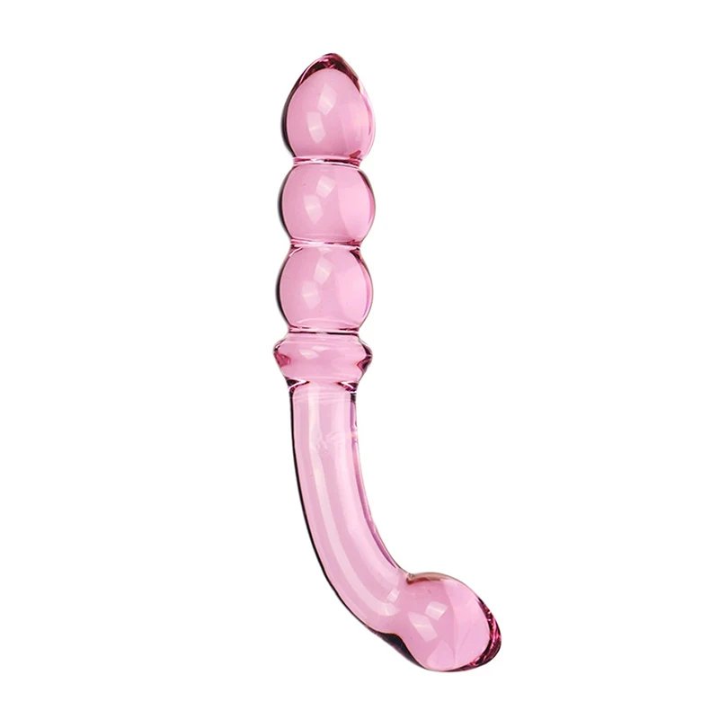 2-in-1 Glass Anal Beads And Butt Plug Hard Dildos Vaginal Anus Dilator Prostate Massager for Men And Women Masturbator Sex Toy