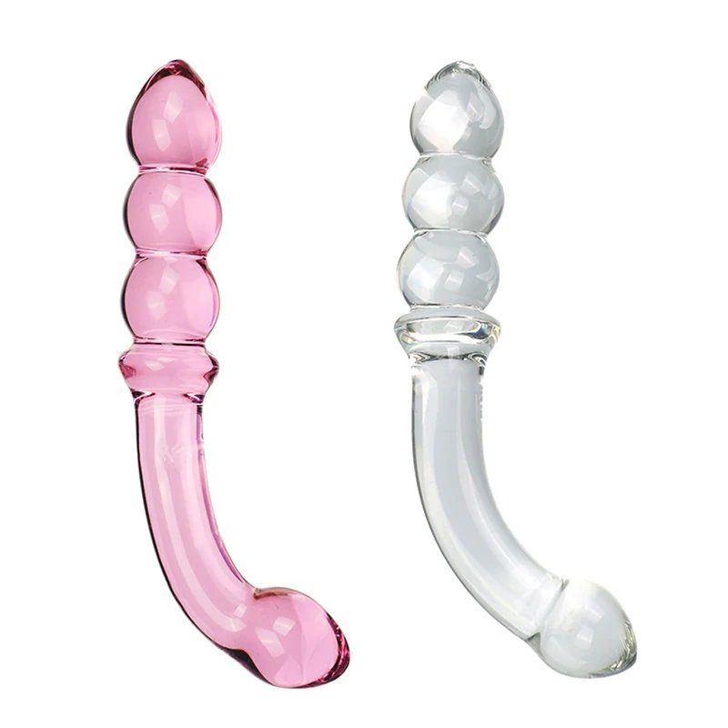 2-in-1 Glass Anal Beads And Butt Plug Hard Dildos Vaginal Anus Dilator Prostate Massager for Men And Women Masturbator Sex Toy