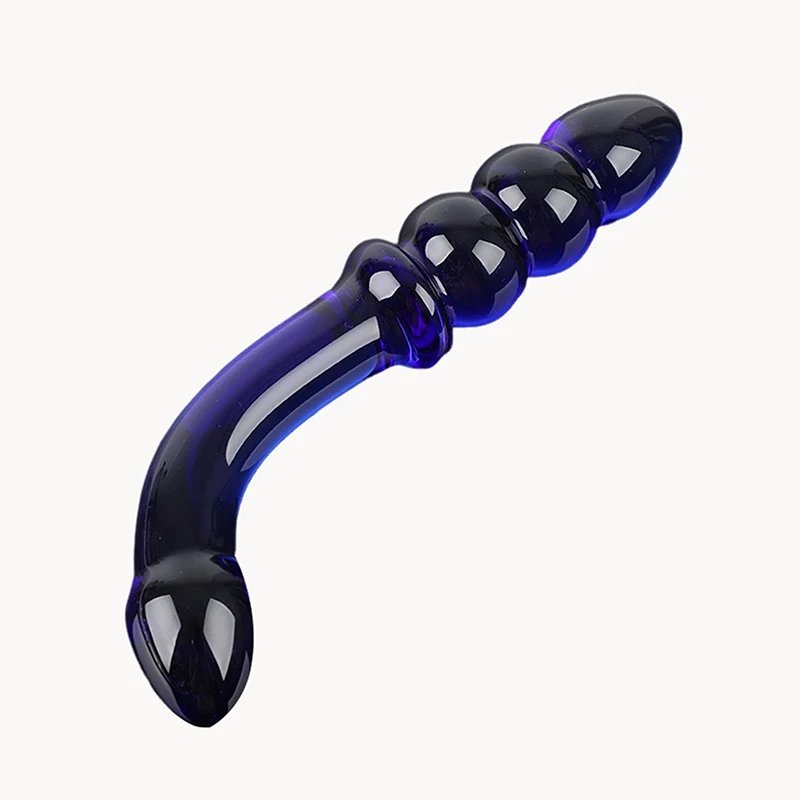 2-in-1 Glass Anal Beads And Butt Plug Hard Dildos Vaginal Anus Dilator Prostate Massager for Men And Women Masturbator Sex Toy