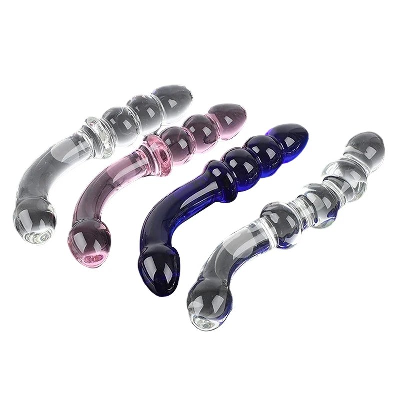 2-in-1 Glass Anal Beads And Butt Plug Hard Dildos Vaginal Anus Dilator Prostate Massager for Men And Women Masturbator Sex Toy