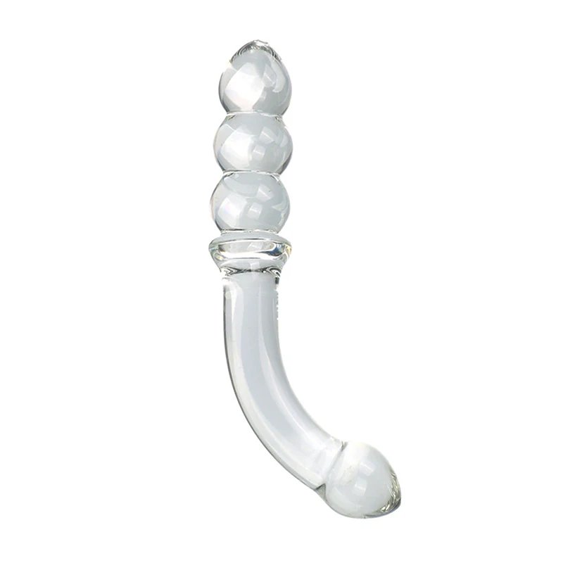 2-in-1 Glass Anal Beads And Butt Plug Hard Dildos Vaginal Anus Dilator Prostate Massager for Men And Women Masturbator Sex Toy