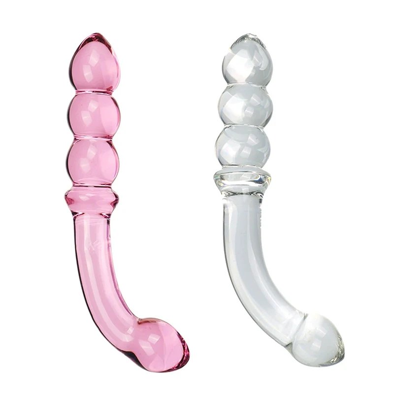 2-in-1 Glass Anal Beads And Butt Plug Hard Dildos Vaginal Anus Dilator Prostate Massager for Men And Women Masturbator Sex Toy