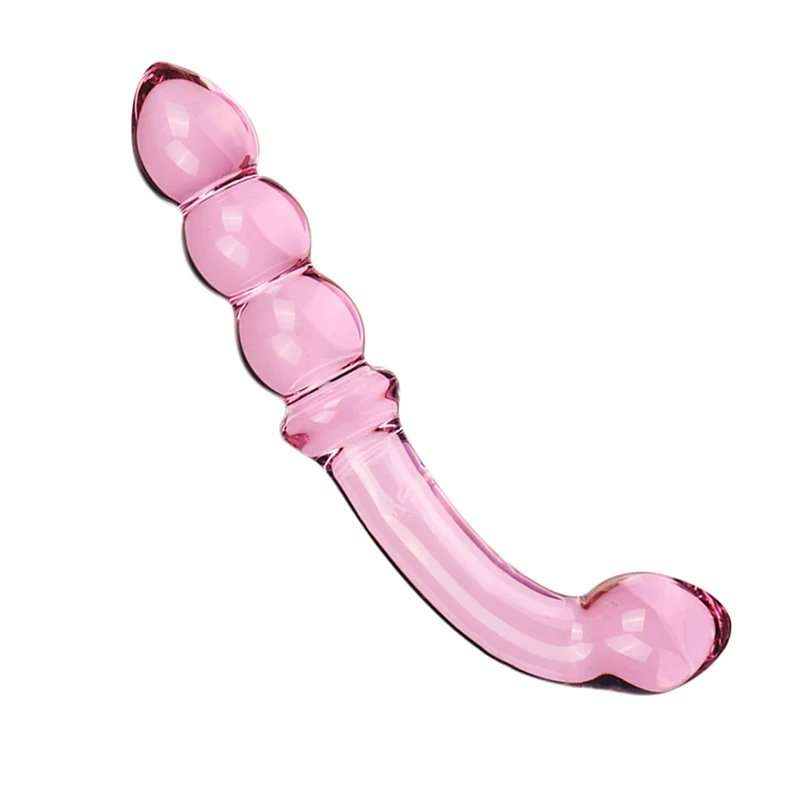 2-in-1 Glass Anal Beads And Butt Plug Hard Dildos Vaginal Anus Dilator Prostate Massager for Men And Women Masturbator Sex Toy