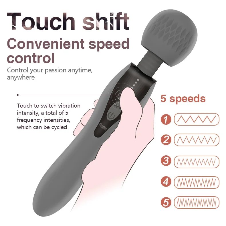 5 Kinds Frequency Power Control Powerful Vibrator Double Motor AV Wand Vaginal Pussy Masturbation Sex Toy for Women Adult Toy