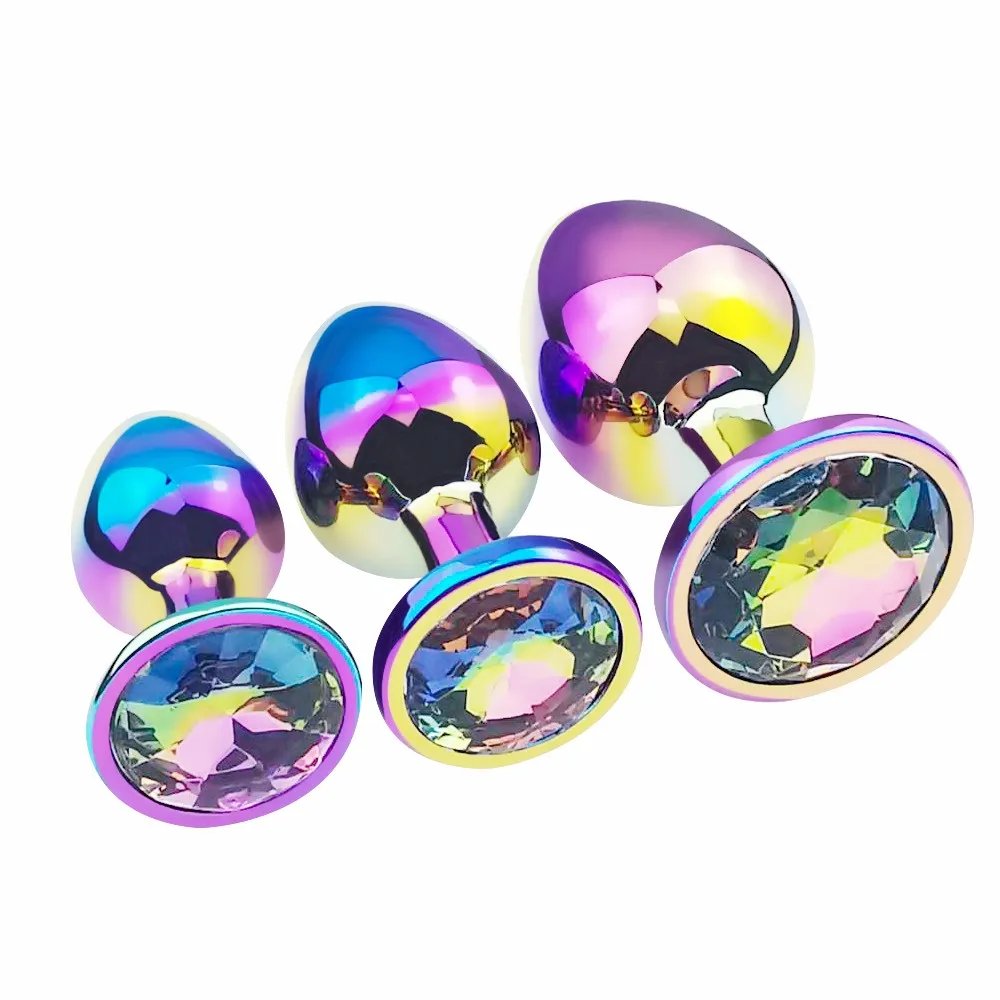 New Colorful Anal Plug Rainbow Butt Plug Metal Anal Sex Toys Dildo Anal Beads 3 size for Choice Sex Toys Drop Shipping New Colorful Anal Plug Rainbow Butt Plug Metal Anal Sex Toys Dildo Anal Beads 3 size for Choice Sex Toys Drop Shipping