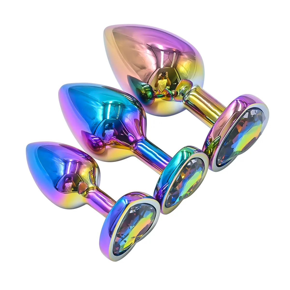 New Colorful Anal Plug Rainbow Butt Plug Metal Anal Sex Toys Dildo Anal Beads 3 size for Choice Sex Toys Drop Shipping New Colorful Anal Plug Rainbow Butt Plug Metal Anal Sex Toys Dildo Anal Beads 3 size for Choice Sex Toys Drop Shipping