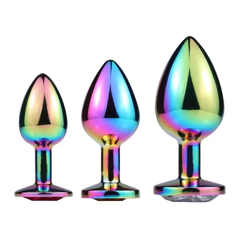 New Colorful Anal Plug Rainbow Butt Plug Metal Anal Sex Toys Dildo Anal Beads 3 size for Choice Sex Toys Drop Shipping New Colorful Anal Plug Rainbow Butt Plug Metal Anal Sex Toys Dildo Anal Beads 3 size for Choice Sex Toys Drop Shipping