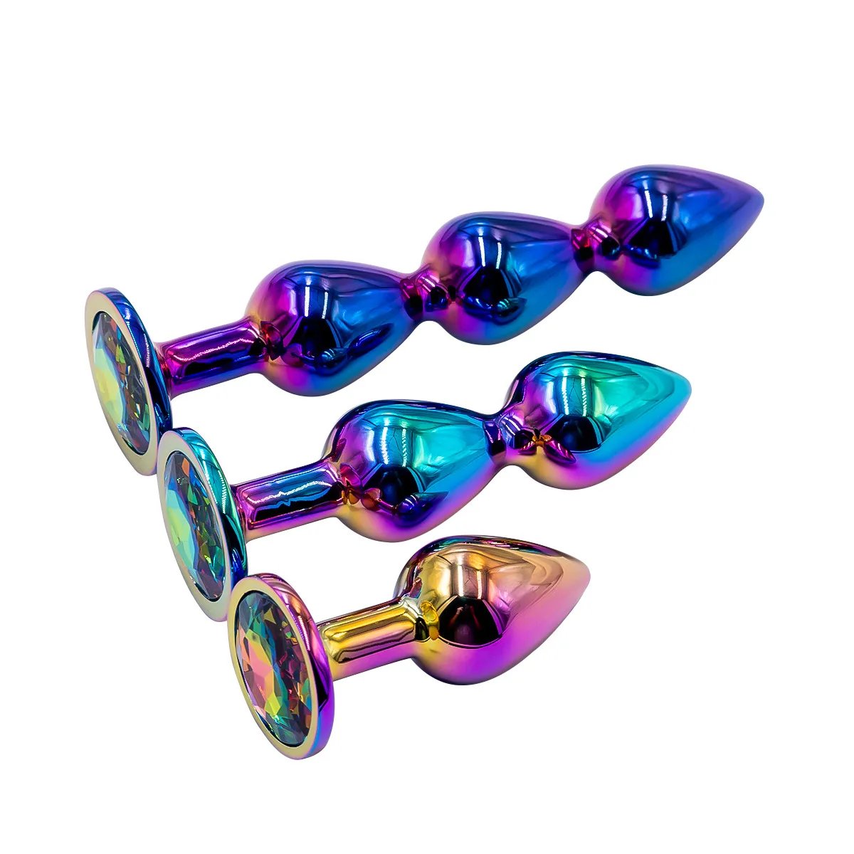 New Colorful Anal Plug Rainbow Butt Plug Metal Anal Sex Toys Dildo Anal Beads 3 size for Choice Sex Toys Drop Shipping New Colorful Anal Plug Rainbow Butt Plug Metal Anal Sex Toys Dildo Anal Beads 3 size for Choice Sex Toys Drop Shipping
