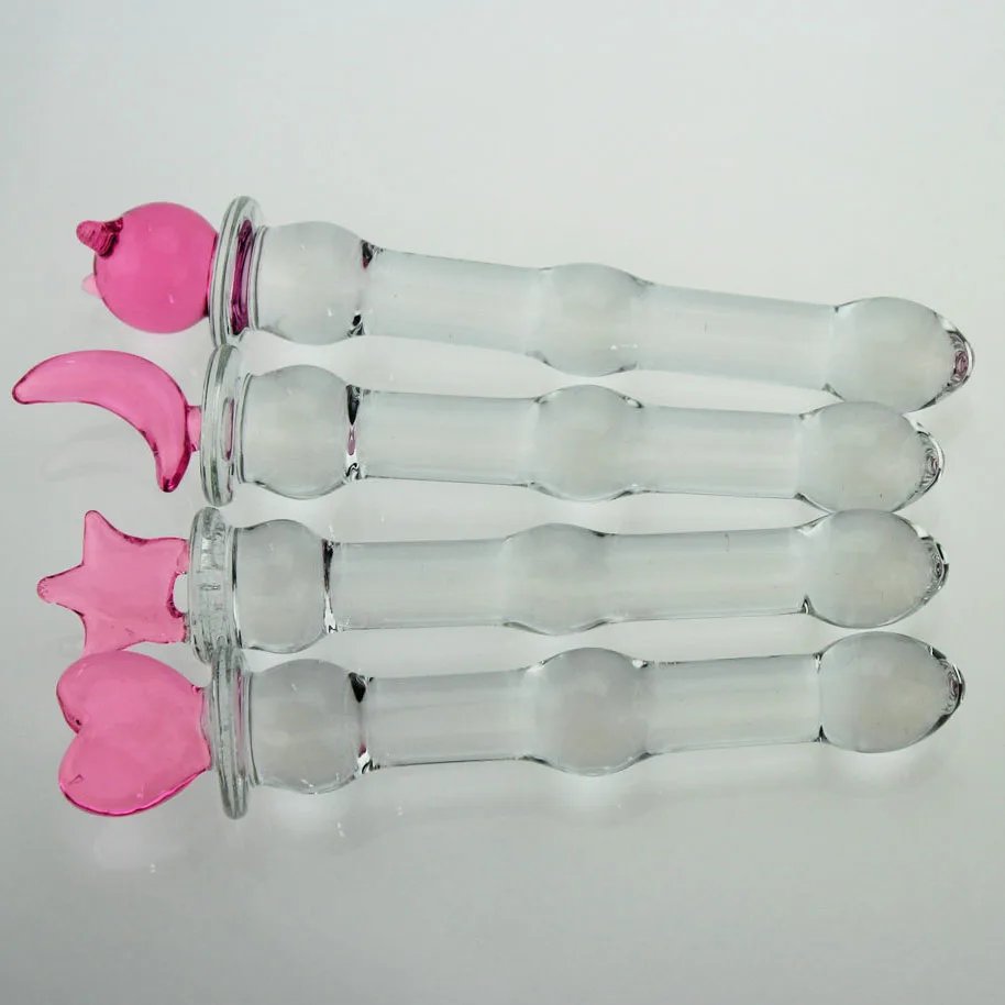 Moon/Star/Bear/Heart pyrex glass Anal butt plug crystal dildo Female  adults masturbation products Sex toys beads anus stopper