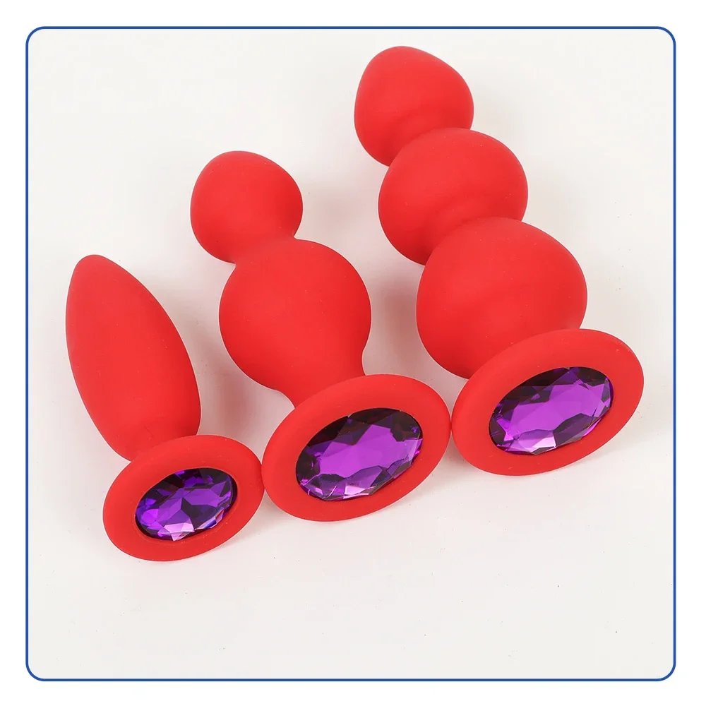 Diamond Bottom 3 Ball Anal Beads Sex Anal Plug Crystal Base Butt Plug Analplug But Plug Anal Trainer Toys Sex Toys For Woman 18+