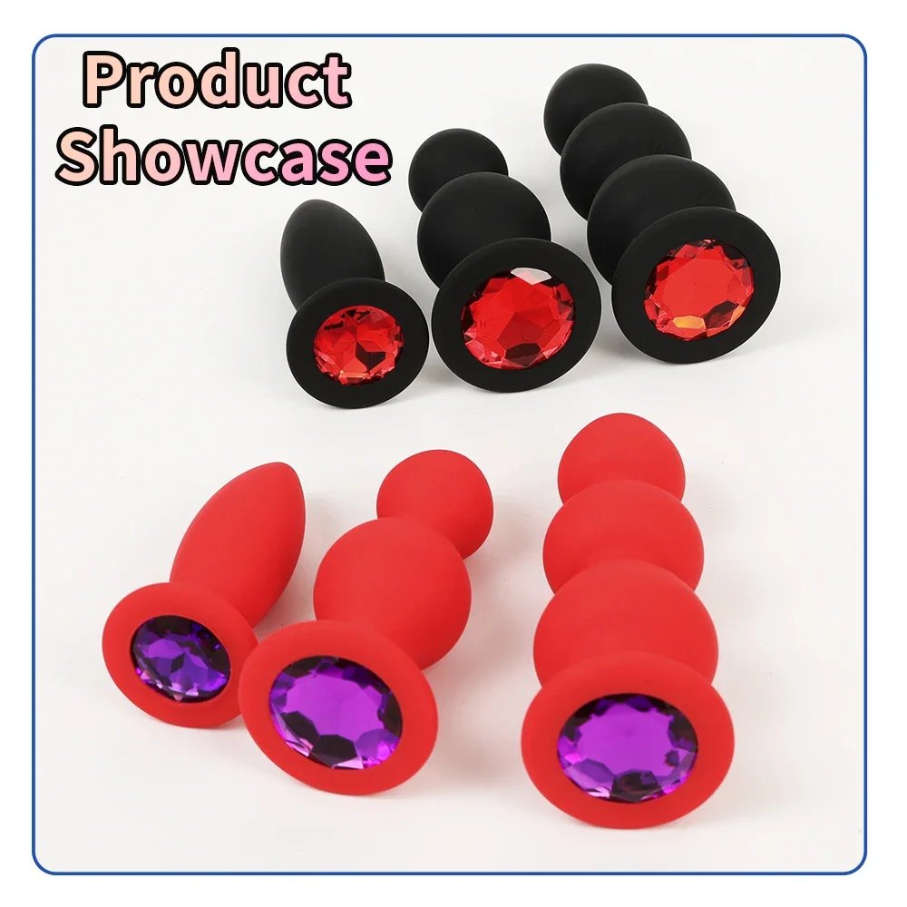 Diamond Bottom 3 Ball Anal Beads Sex Anal Plug Crystal Base Butt Plug Analplug But Plug Anal Trainer Toys Sex Toys For Woman 18+