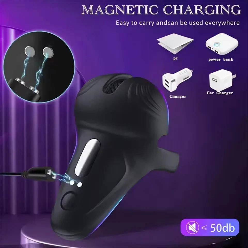 Wireless Vibrating Cock Ring Male Remote Control Penis Ring Ejaculation Delay Testicle Stimulator Adult Sex Toy for Men Couple