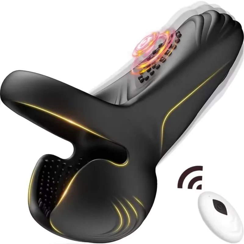 Wireless Vibrating Cock Ring Male Remote Control Penis Ring Ejaculation Delay Testicle Stimulator Adult Sex Toy for Men Couple