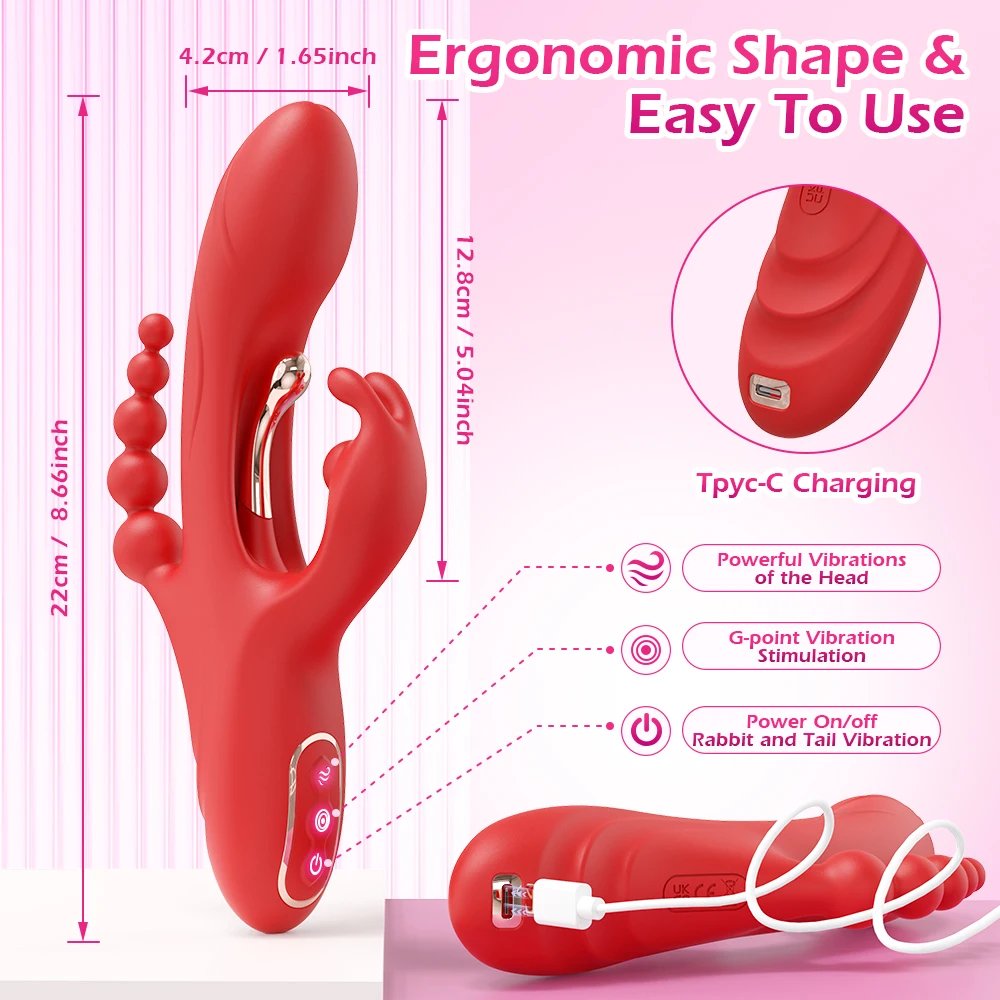 3 in 1 Vagina Rabbit Vibrator for Women G-Spot Vibrator Clitoris Stimulator Female Masturbator Adult Goods Sex Toy for Women