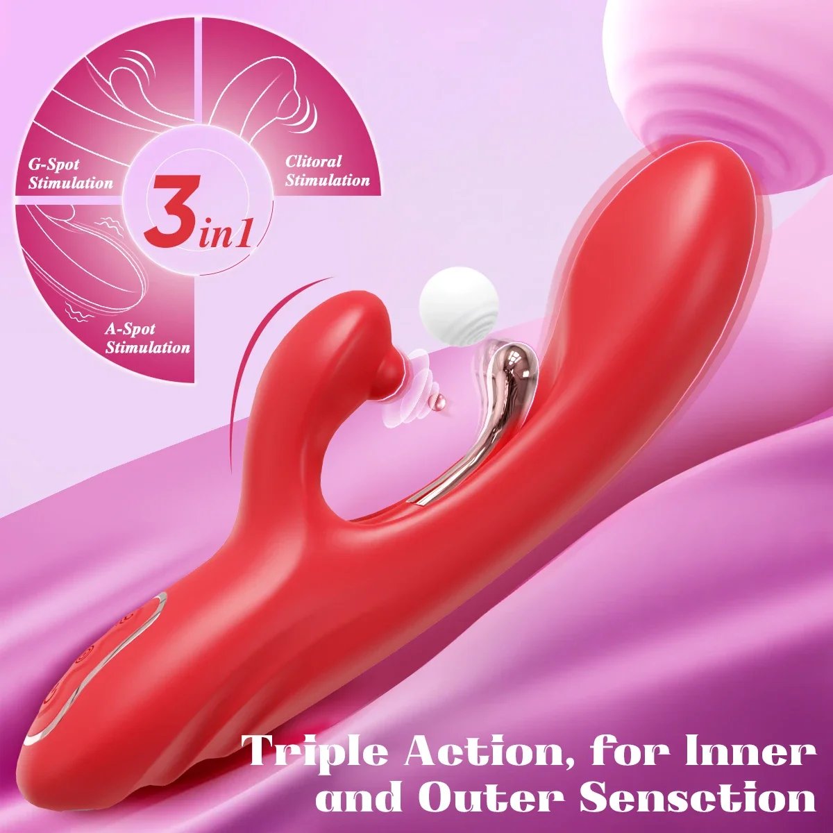 3 in 1 Vagina Rabbit Vibrator for Women G-Spot Vibrator Clitoris Stimulator Female Masturbator Adult Goods Sex Toy for Women