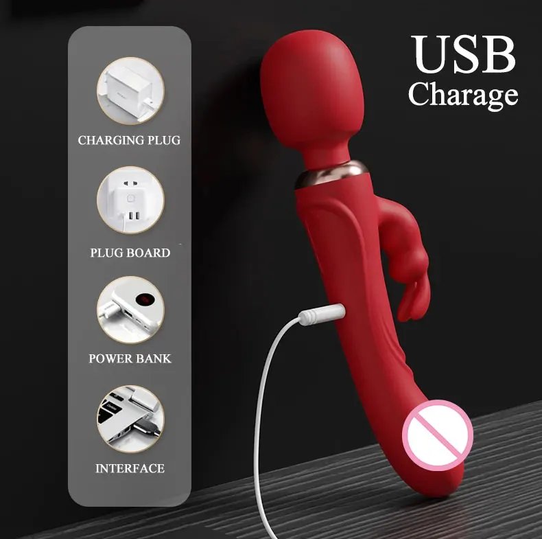 Double Head Powerful Vibrator for Women 30 Speed Clit Stimulator G Spot Vagina Massager Female Masturbator Sex Toys for Adult 18