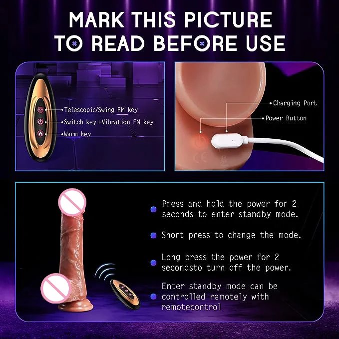 Thrusting Dildo Vibrator Sex Toys Realistic Dildos for G Spot Anal Stimulation Remote Control Penis Adult Toy for Women Couple