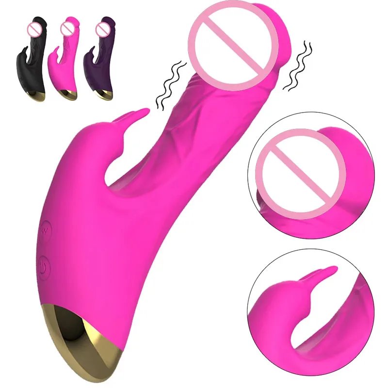 USB Rechargeable Silicone Rabbit Vibrator, Powerful G Spot and Clit Vibrating Dildo, Waterproof Dual Motor Adult Toy for Women USB Rechargeable Silicone Rabbit Vibrator, Powerful G Spot and Clit Vibrating Dildo, Waterproof Dual Motor Adult Toy for Women