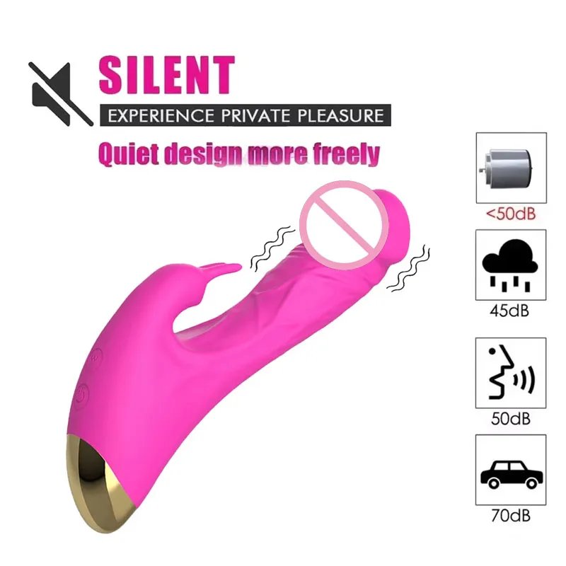 USB Rechargeable Silicone Rabbit Vibrator, Powerful G Spot and Clit Vibrating Dildo, Waterproof Dual Motor Adult Toy for Women USB Rechargeable Silicone Rabbit Vibrator, Powerful G Spot and Clit Vibrating Dildo, Waterproof Dual Motor Adult Toy for Women