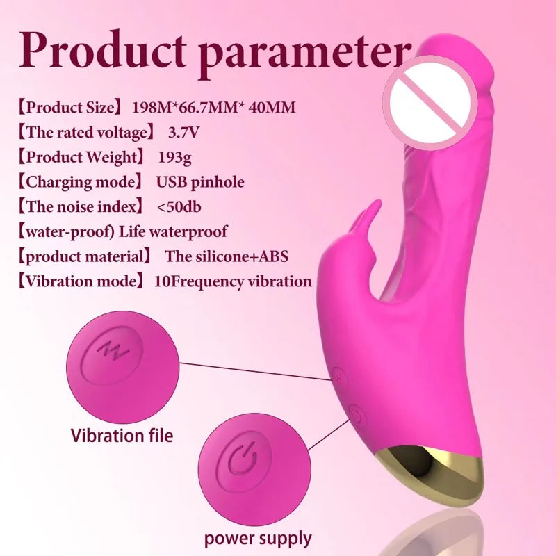 USB Rechargeable Silicone Rabbit Vibrator, Powerful G Spot and Clit Vibrating Dildo, Waterproof Dual Motor Adult Toy for Women USB Rechargeable Silicone Rabbit Vibrator, Powerful G Spot and Clit Vibrating Dildo, Waterproof Dual Motor Adult Toy for Women