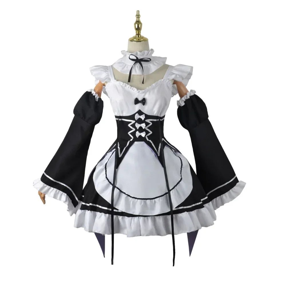 Anime Ram Rem Lolita Meid Cosplay Re Leven In Een Andere Wereld dan Nul Kostuums Vrouwen Loli Jurk Halloween Feestpak Anime Ram Rem Lolita Meid Cosplay Re Leven In Een Andere Wereld dan Nul Kostuums Vrouwen Loli Jurk Halloween Feestpak