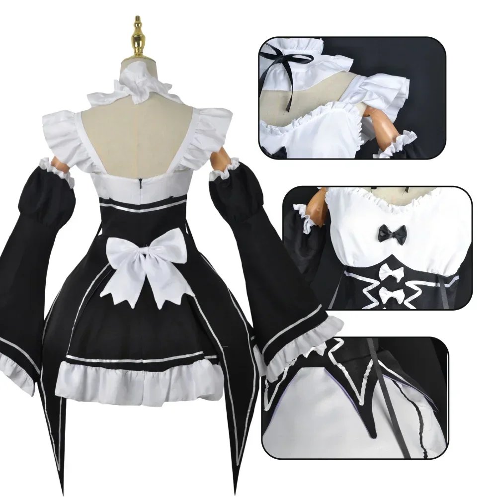 Anime Ram Rem Lolita Meid Cosplay Re Leven In Een Andere Wereld dan Nul Kostuums Vrouwen Loli Jurk Halloween Feestpak Anime Ram Rem Lolita Meid Cosplay Re Leven In Een Andere Wereld dan Nul Kostuums Vrouwen Loli Jurk Halloween Feestpak
