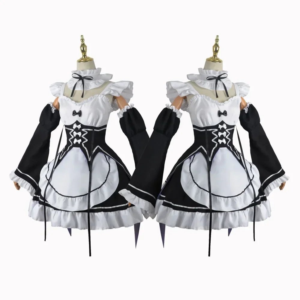 Anime Ram Rem Lolita Meid Cosplay Re Leven In Een Andere Wereld dan Nul Kostuums Vrouwen Loli Jurk Halloween Feestpak Anime Ram Rem Lolita Meid Cosplay Re Leven In Een Andere Wereld dan Nul Kostuums Vrouwen Loli Jurk Halloween Feestpak
