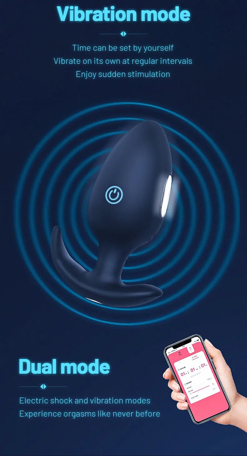 QIUI Electric Shock Vibrator Anal Plug Prostate Massager App Remote Control Butt Plug Sexy Adult But Pluk Sex Toys for Men Women QIUI Electric Shock Vibrator Anal Plug Prostate Massager App Remote Control Butt Plug Sexy Adult But Pluk Sex Toys for Men Women