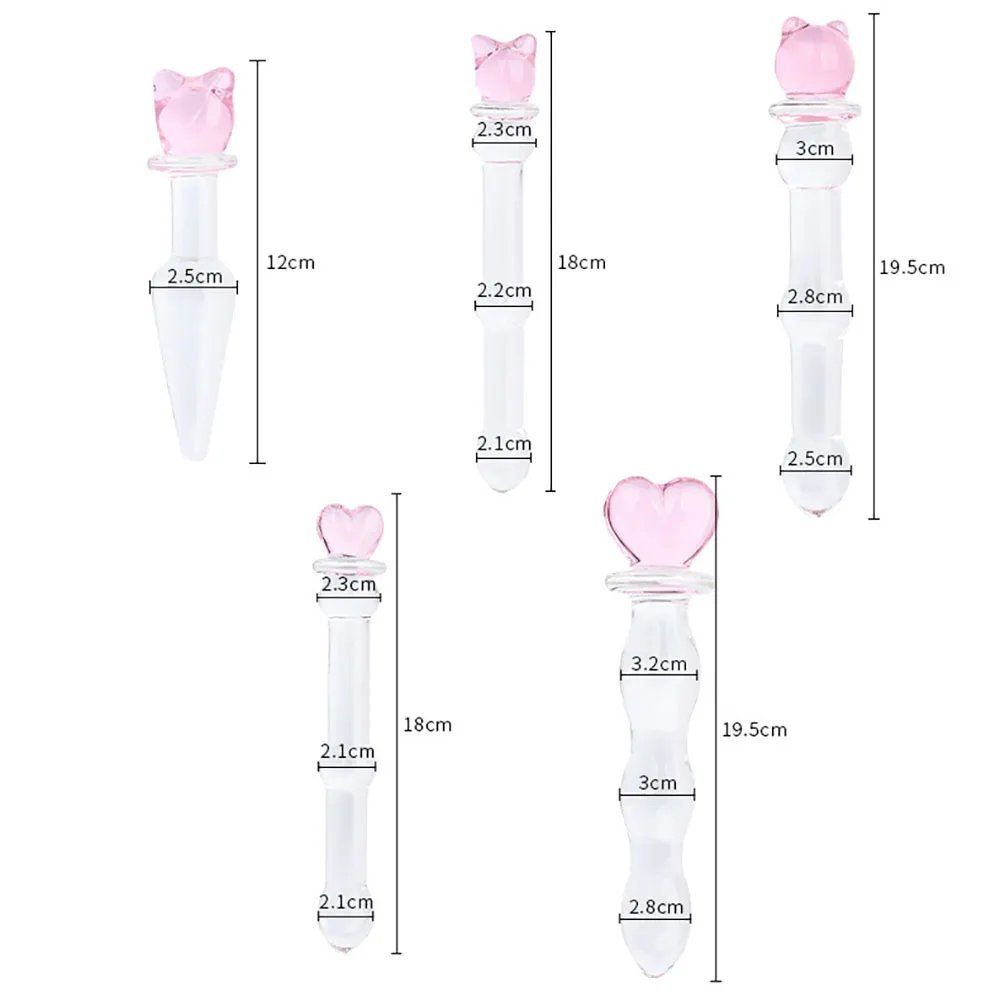 Crystal Glass Pleasure Wand Dildo Penis G-spot Stimulation Female Masturbator