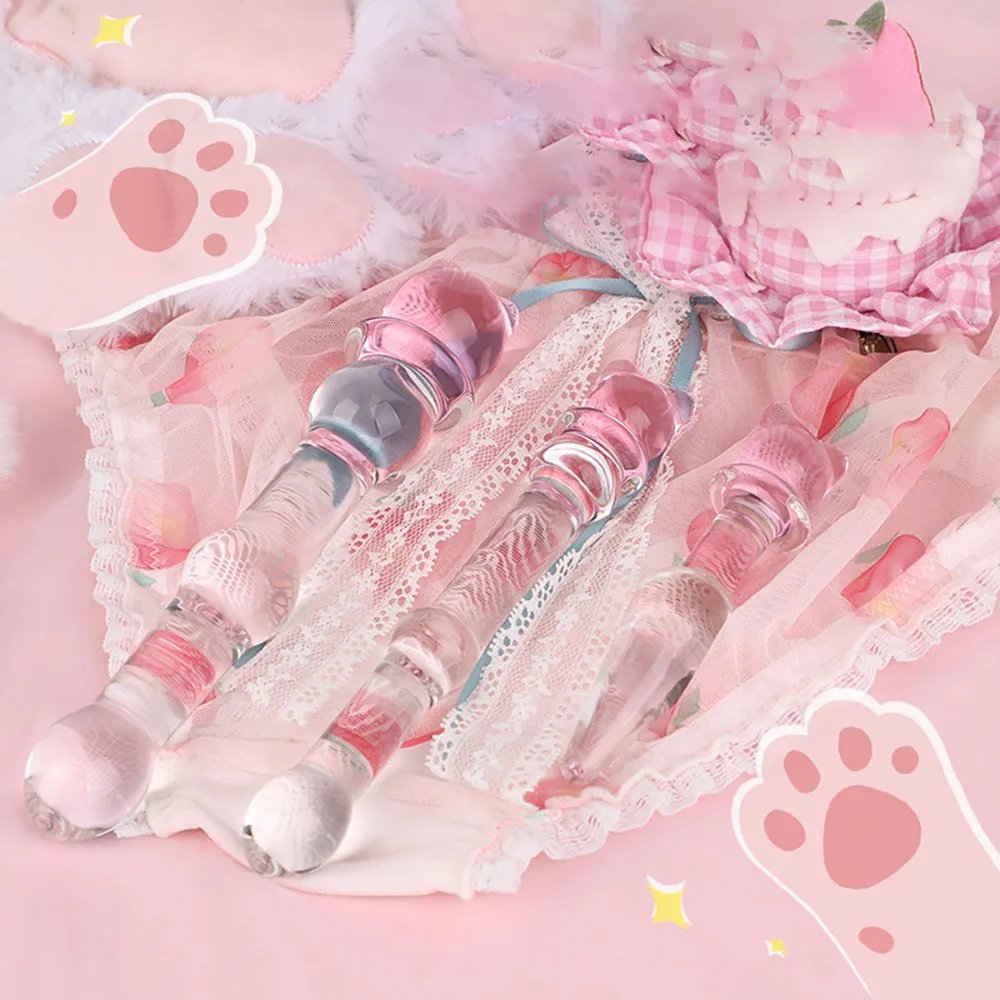 Crystal Glass Pleasure Wand Dildo Penis G-spot Stimulation Female Masturbator