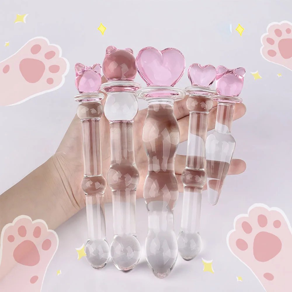 Crystal Glass Pleasure Wand Dildo Penis G-spot Stimulation Female Masturbator