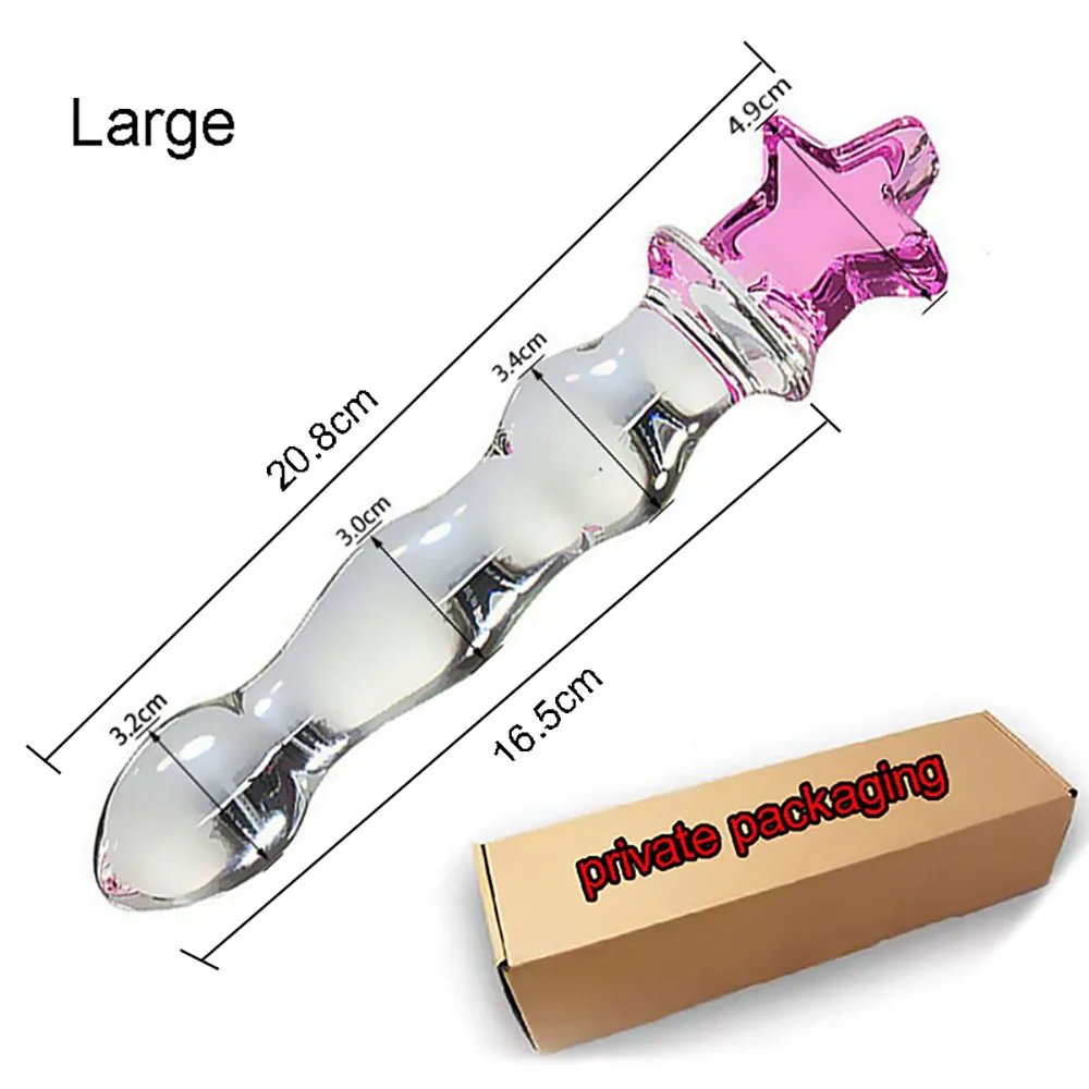 Pink Glass Anal Plug Cute Glass Anal Dildos For Women Smooth Glass Butt Plug Prostate Massage G-Spot Stimulation Sex Toy
