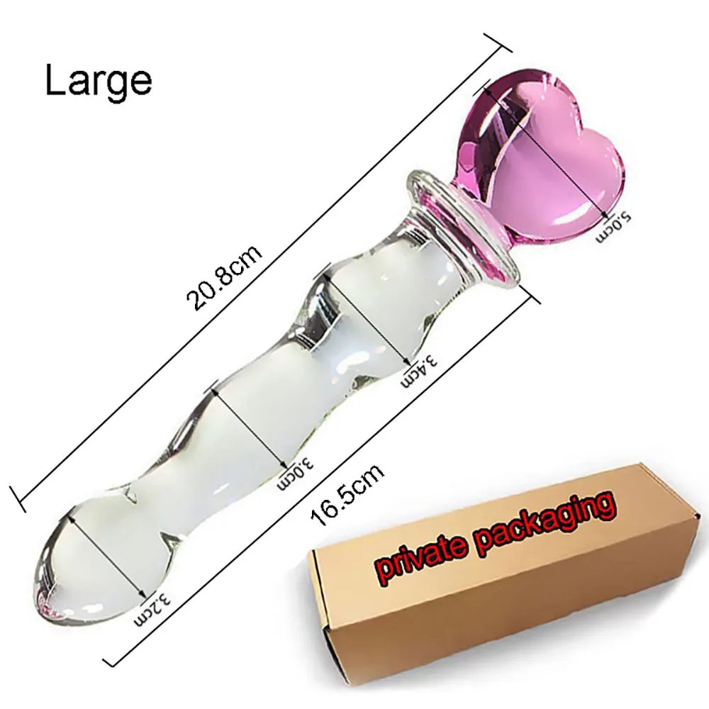 Pink Glass Anal Plug Cute Glass Anal Dildos For Women Smooth Glass Butt Plug Prostate Massage G-Spot Stimulation Sex Toy