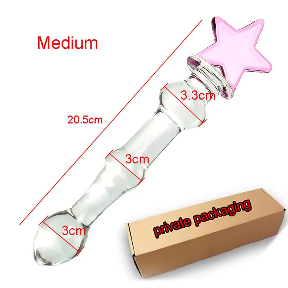 Pink Glass Anal Plug Cute Glass Anal Dildos For Women Smooth Glass Butt Plug Prostate Massage G-Spot Stimulation Sex Toy