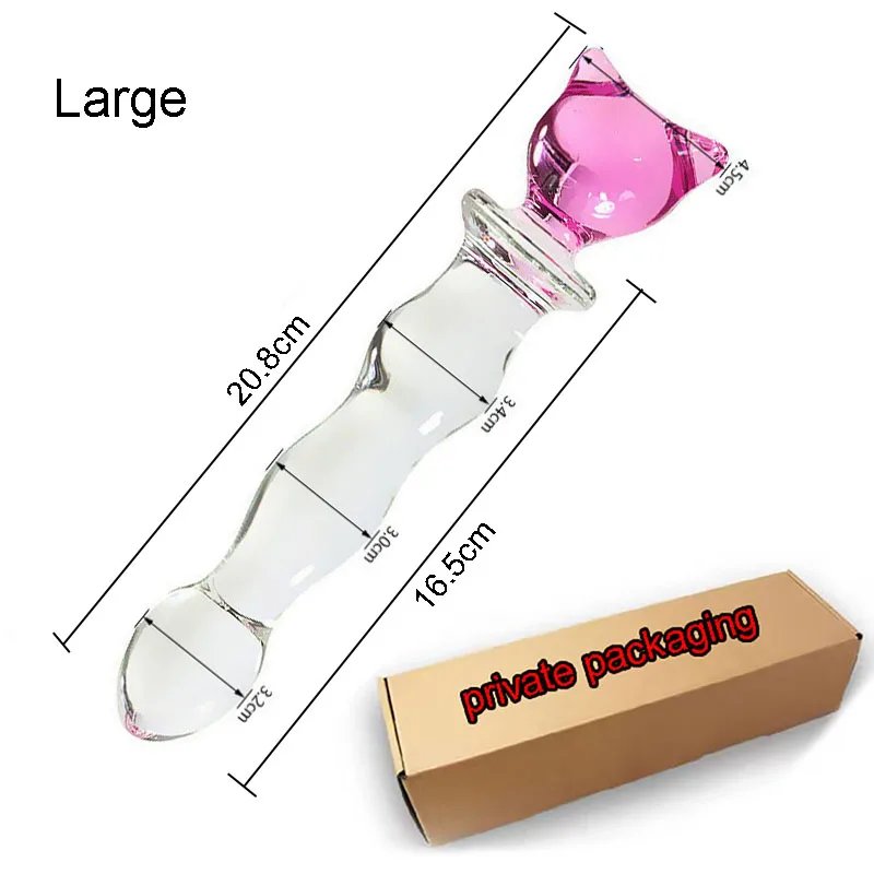 Pink Glass Anal Plug Cute Glass Anal Dildos For Women Smooth Glass Butt Plug Prostate Massage G-Spot Stimulation Sex Toy