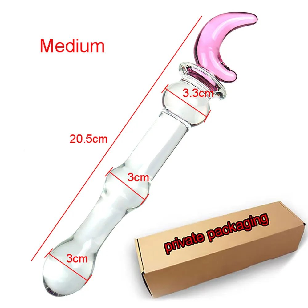 Pink Glass Anal Plug Cute Glass Anal Dildos For Women Smooth Glass Butt Plug Prostate Massage G-Spot Stimulation Sex Toy
