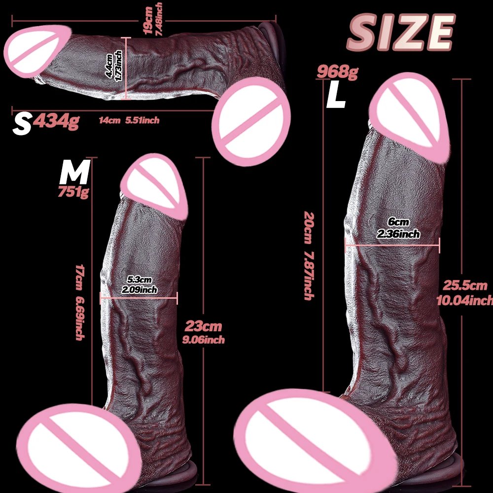 New Realistic Soft Double Silicone Big Dildo 2Colors Penis 6 Sizes Vaginal Masturbation Suction Cup Dick Woman Anal Sex Toy