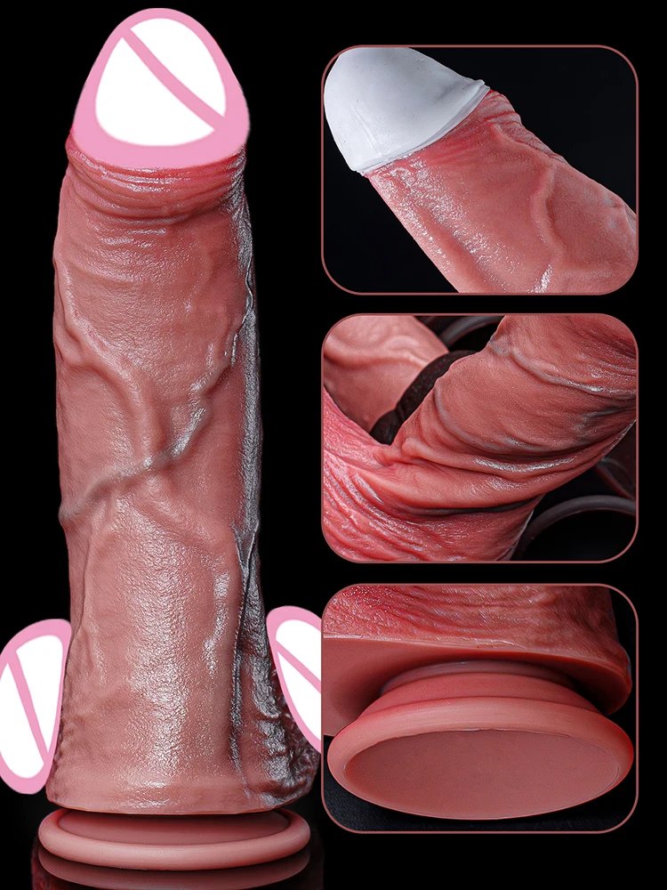 New Realistic Soft Double Silicone Big Dildo 2Colors Penis 6 Sizes Vaginal Masturbation Suction Cup Dick Woman Anal Sex Toy