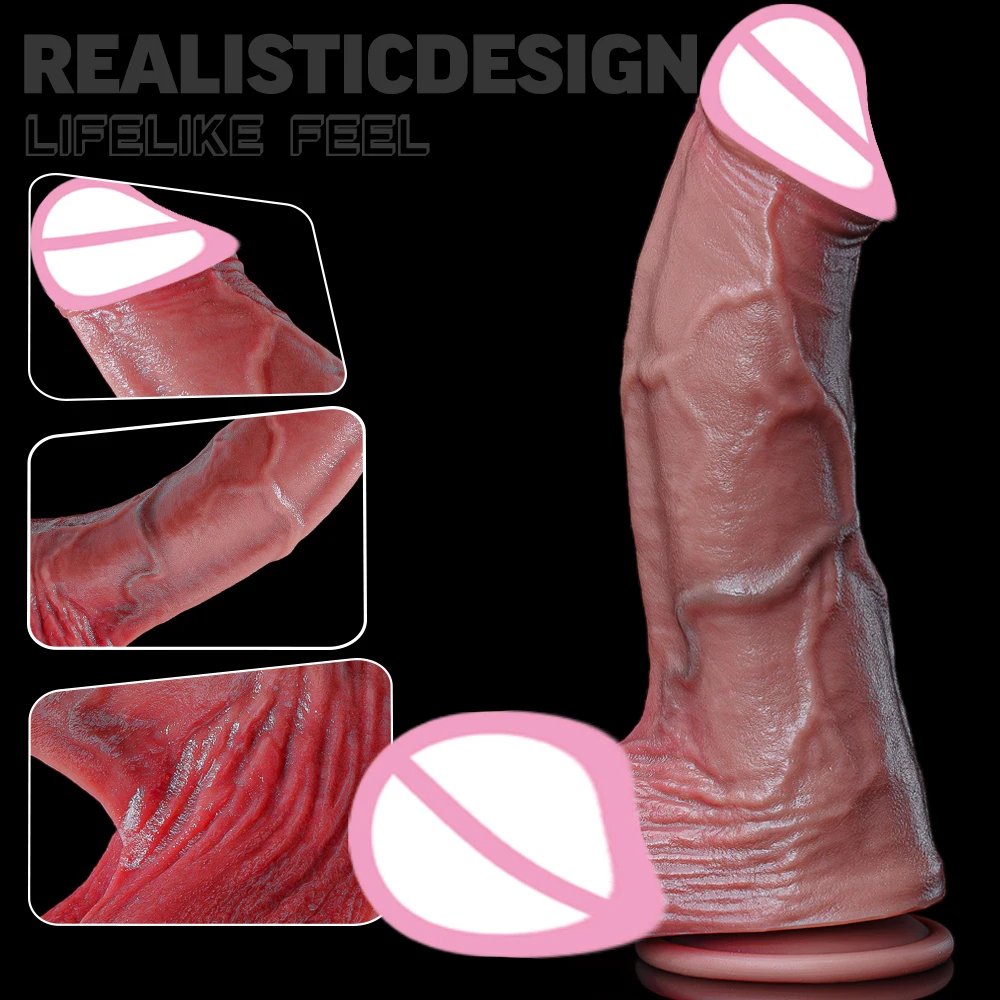 New Realistic Soft Double Silicone Big Dildo 2Colors Penis 6 Sizes Vaginal Masturbation Suction Cup Dick Woman Anal Sex Toy