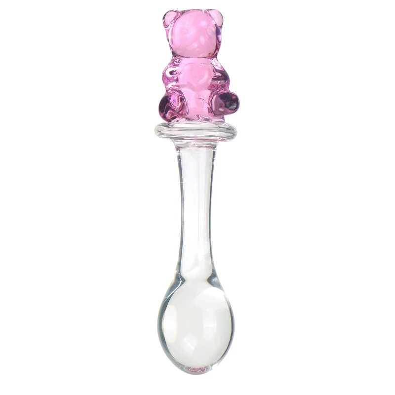 Cute Bear Head Glass Crystal Dildos Anal Plug Beads Fake Penis Vaginal Pleasure Wand Sex Products For Women Unisex Sex Toys Cute Bear Head Glass Crystal Dildos Anal Plug Beads Fake Penis Vaginal Pleasure Wand Sex Products For Women Unisex Sex Toys