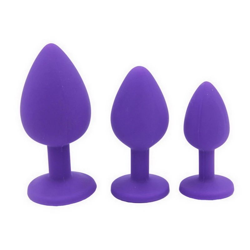 Unisex Silicone Butt Plug 3 Sizes Anal Dildo Sex Stopper Adult Toy for Men/Women Couple Anal Trainer No Vibrator Unisex Silicone Butt Plug 3 Sizes Anal Dildo Sex Stopper Adult Toy for Men/Women Couple Anal Trainer No Vibrator