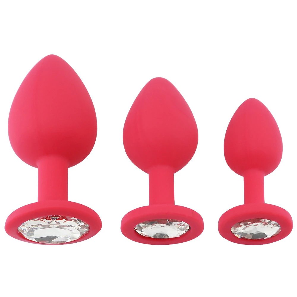 Unisex Silicone Butt Plug 3 Sizes Anal Dildo Sex Stopper Adult Toy for Men/Women Couple Anal Trainer No Vibrator Unisex Silicone Butt Plug 3 Sizes Anal Dildo Sex Stopper Adult Toy for Men/Women Couple Anal Trainer No Vibrator