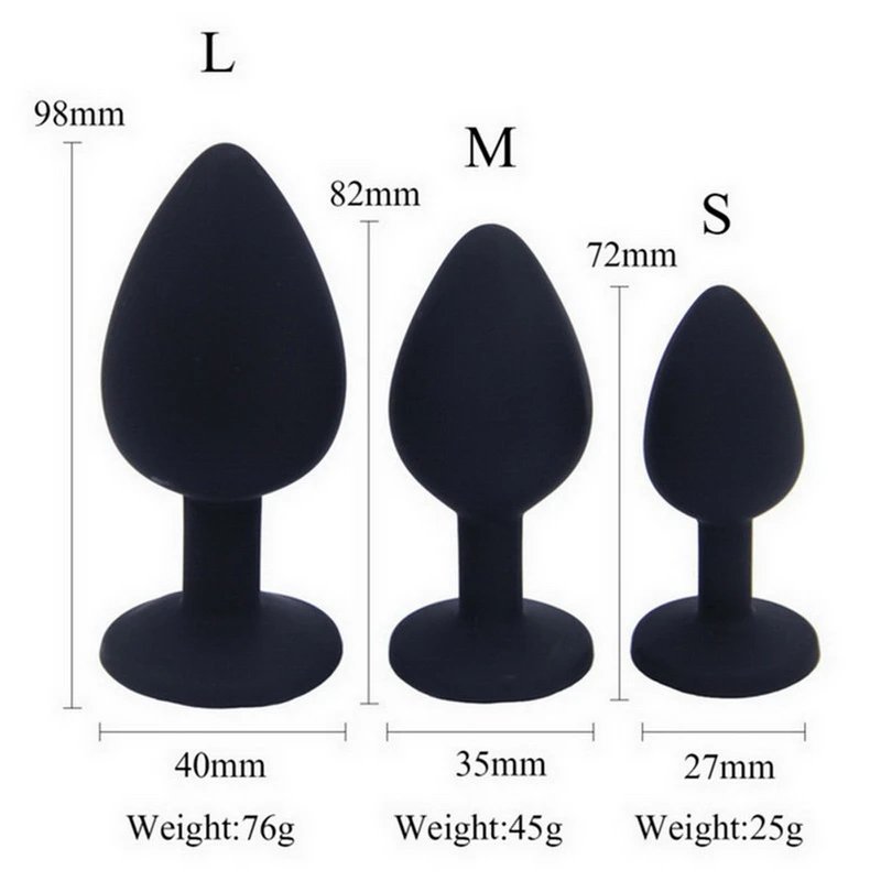 Unisex Silicone Butt Plug 3 Sizes Anal Dildo Sex Stopper Adult Toy for Men/Women Couple Anal Trainer No Vibrator Unisex Silicone Butt Plug 3 Sizes Anal Dildo Sex Stopper Adult Toy for Men/Women Couple Anal Trainer No Vibrator