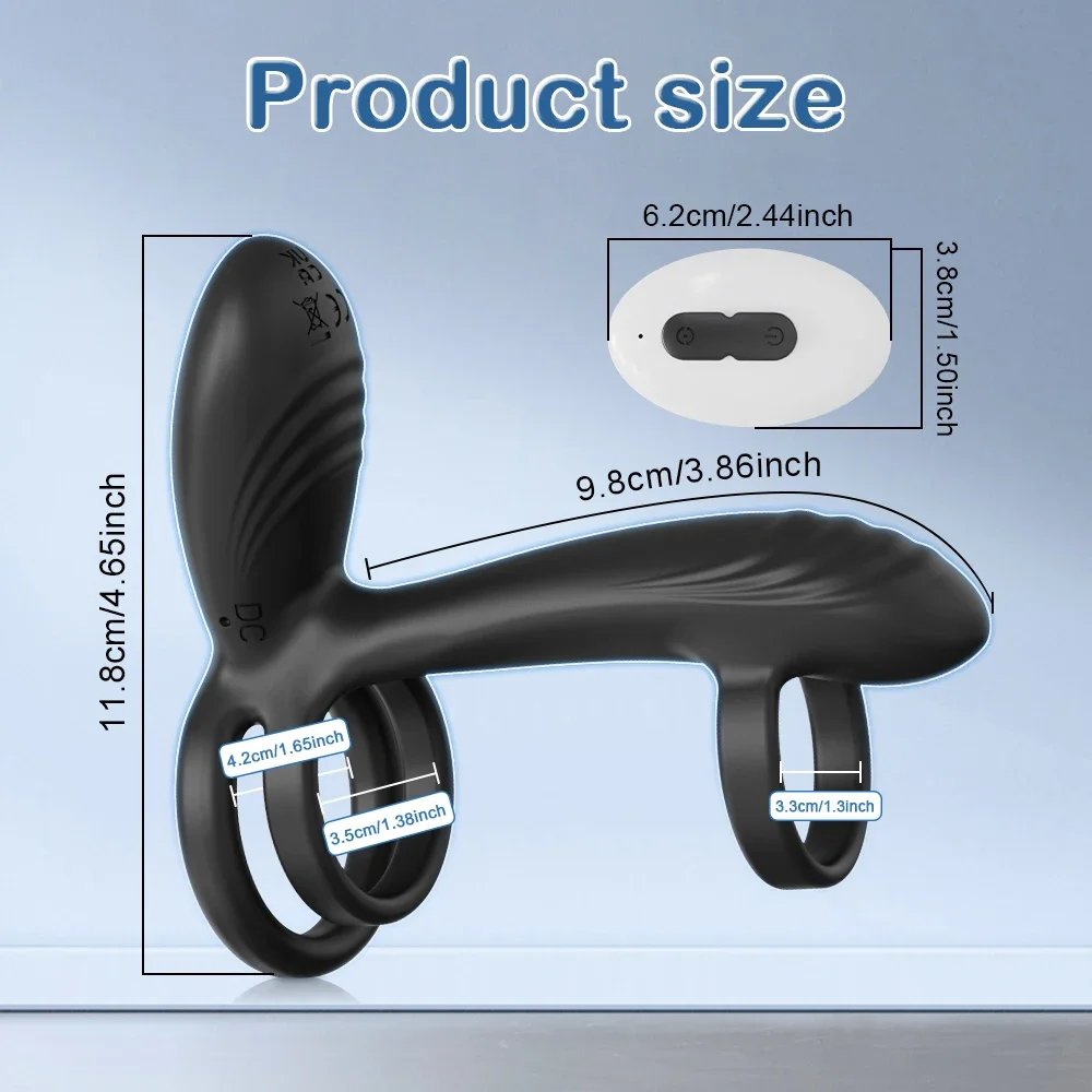 Vibrating Cock Ring with 360&deg; Twisting G-Spot Stimulator Remote Control Penis Ring Couple Sex Toy Vibrator for Men Women
