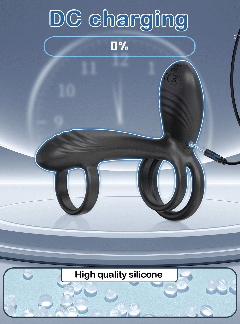 Vibrating Cock Ring with 360&deg; Twisting G-Spot Stimulator Remote Control Penis Ring Couple Sex Toy Vibrator for Men Women